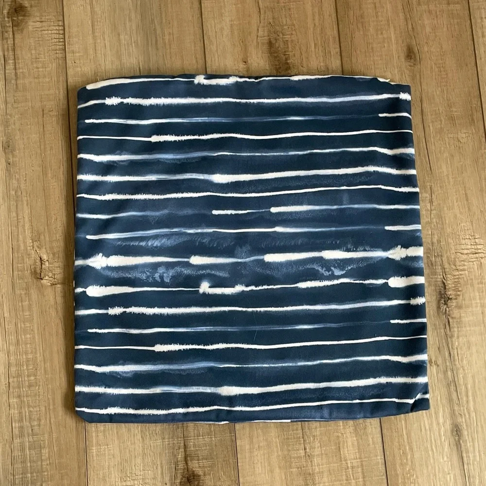 Deny Designs Pillow Cover 18x18 Navy Blue White Stripe Square Pillow Cotton